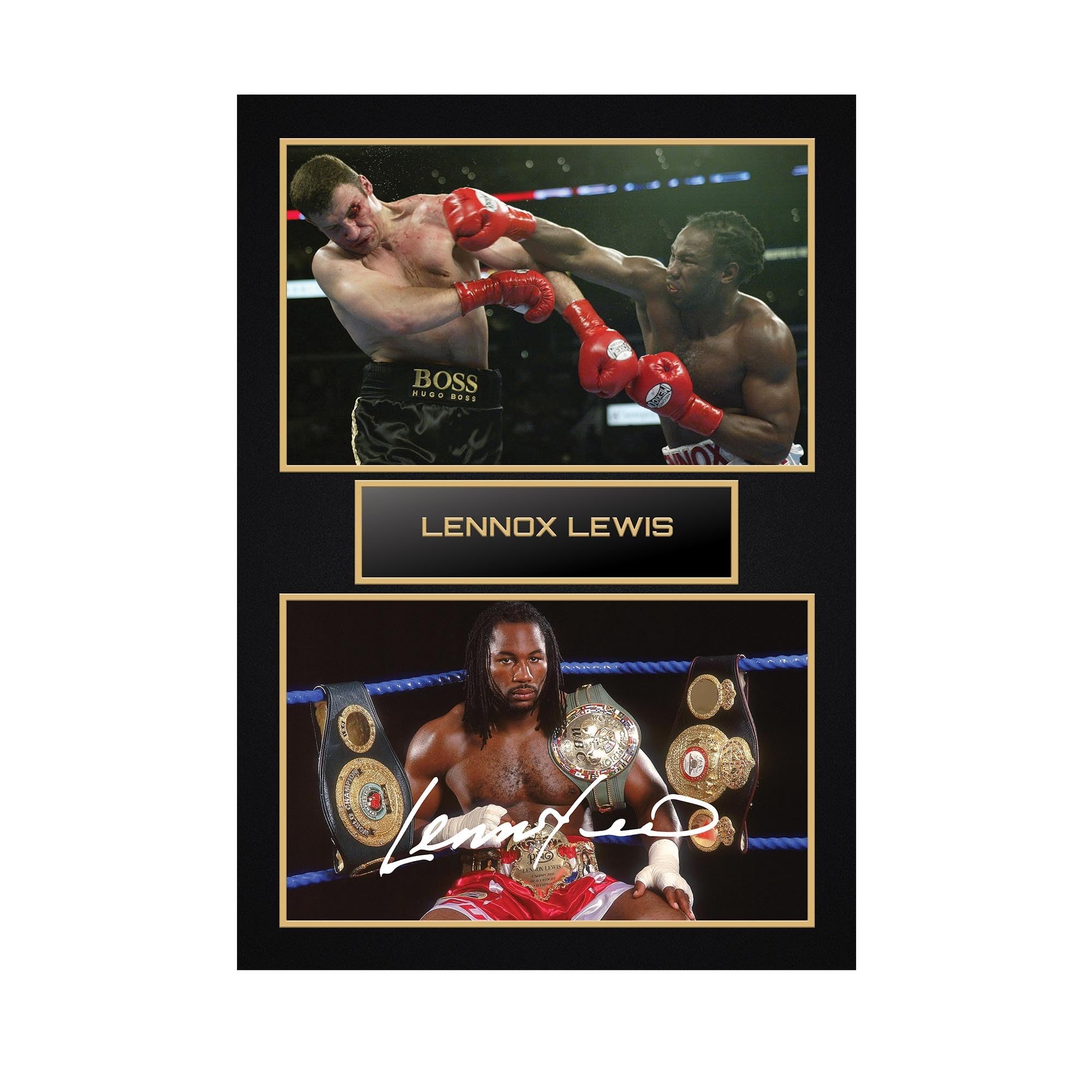 Memorabilia Hub A3 Unframed Lennox Lewis Boxing Printed Autograph Memorabilia - Framed Gift