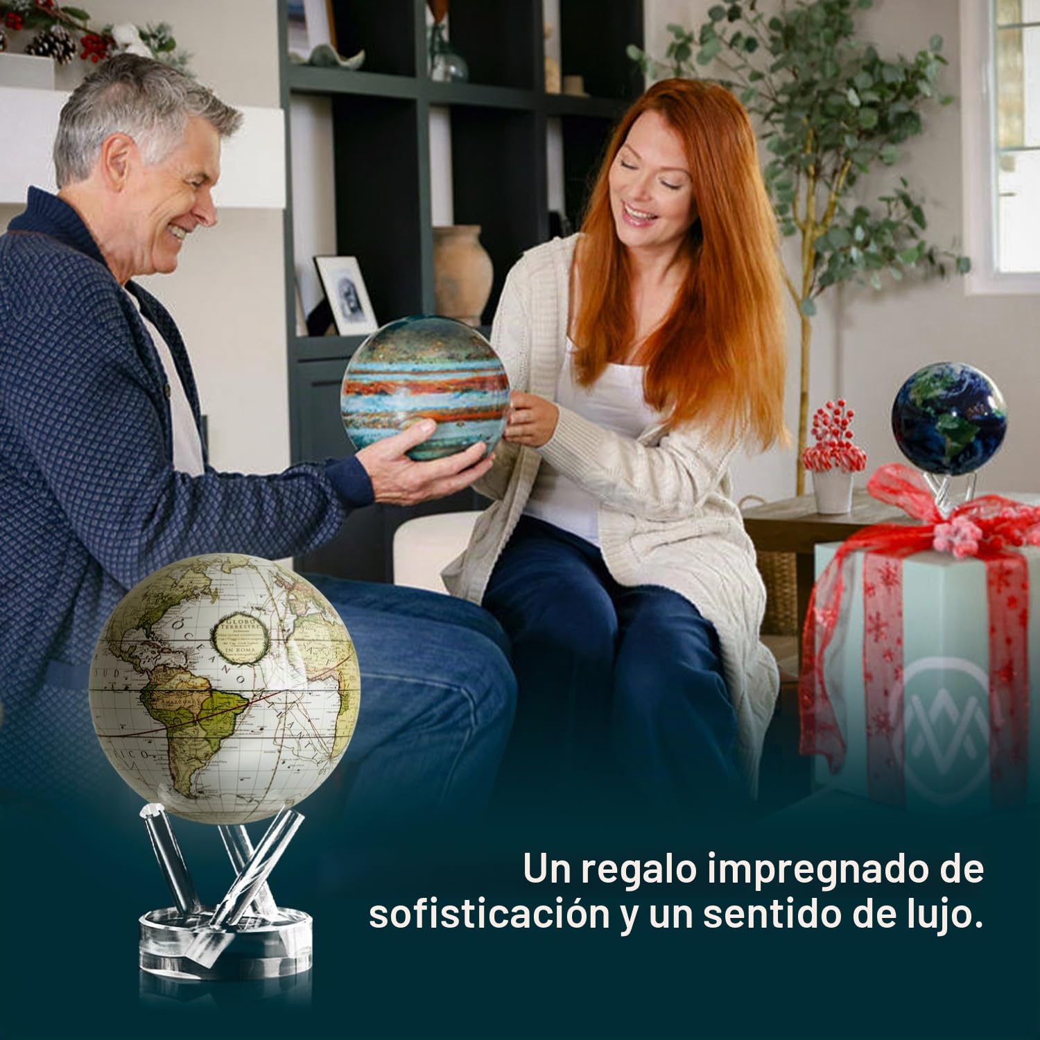 MOVA Globo Autorrotativo, Cassini Antiguo Blanco Signature (6")