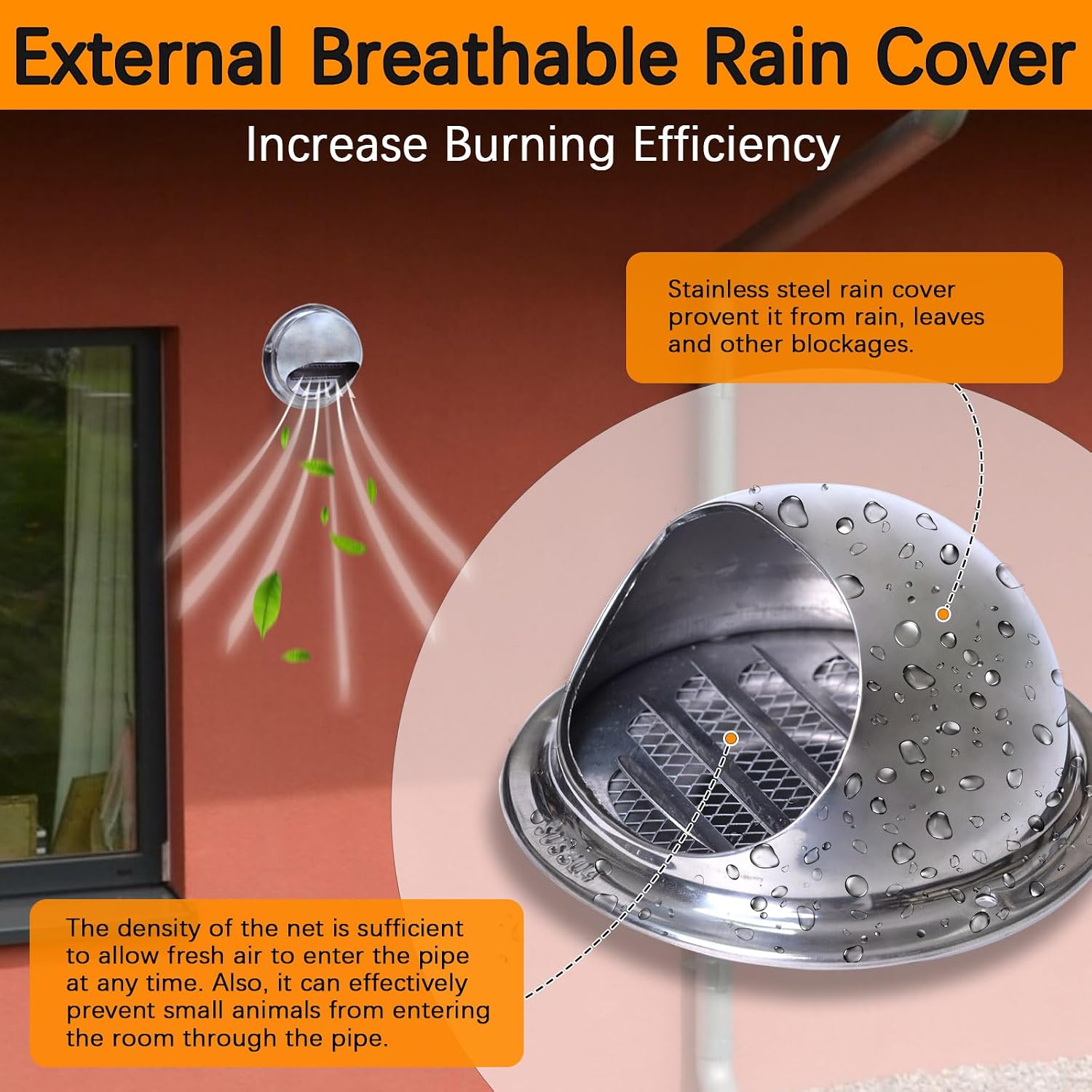 Pellet Stove Fresh Air Intake Kit, 2" x 60"