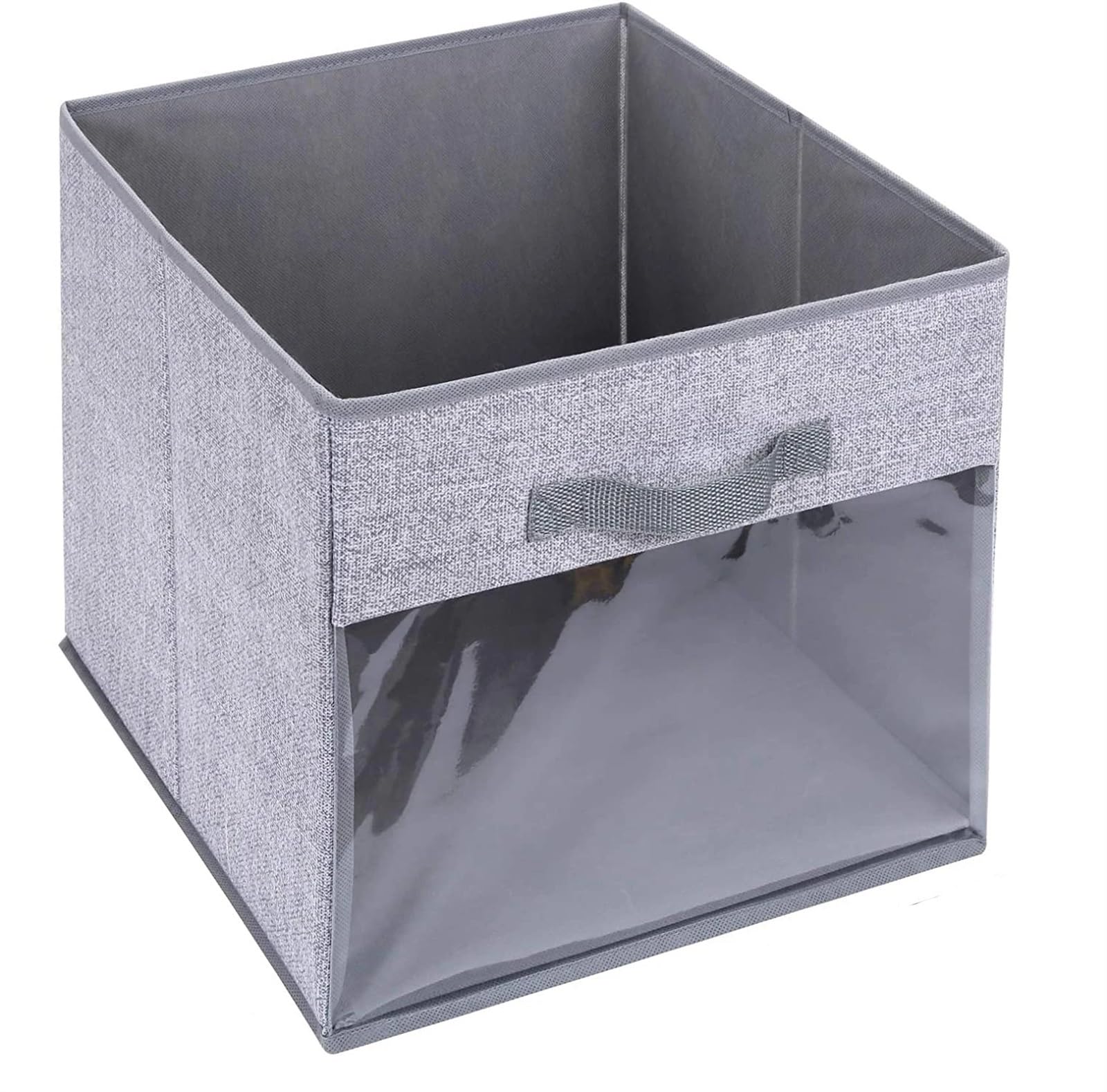 EWUHYFP Collapsible Storage Box 3Pcs Foldable 11 Inch Cube Storage Bin Clear Window Cubes Versatile Bins for Bedroom Living Room