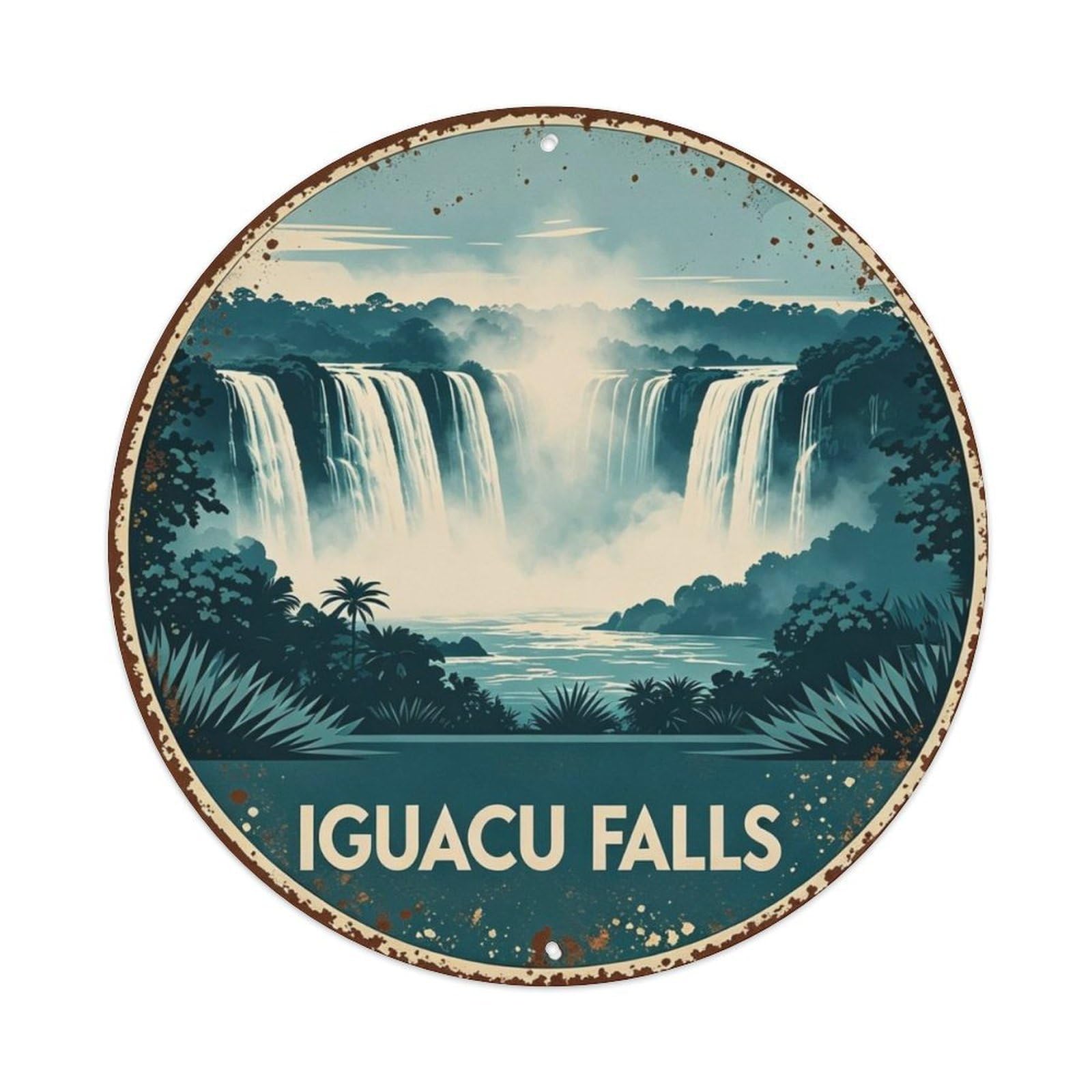 Iguacu Falls Metal Tin Sign Plaque