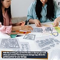 Vista 5 de KELIFANG 30 bolsas de almacenamiento transparentes para sellos y troqueles, 7 x 5 pulgadas, bolsillos troquelados para hacer tarjetas de bricolaje