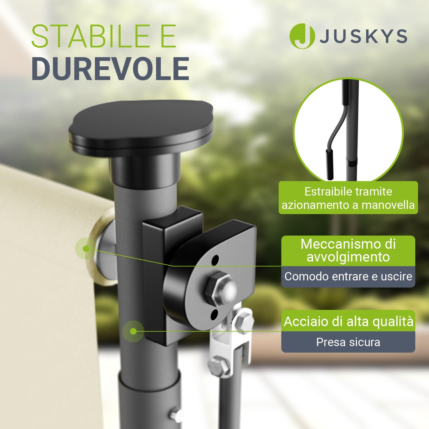 Juskys Tenda Verticale Barbados 100x310 cm - Tenda a pinza estensibile, protezione solare, resistente UV, idrorepellente Beige