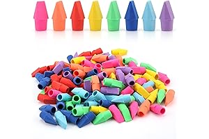 YISAN Cap Erasers for Pencils:120 Pcs Pencil Top Erasers,8 Assorted Colors Erasers(71310)