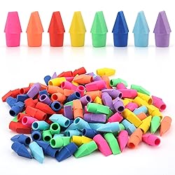 YISAN Cap Erasers for Pencils,120 PCS Pencil Top Erasers,School Erasers 8 Assorted Colors, 71310