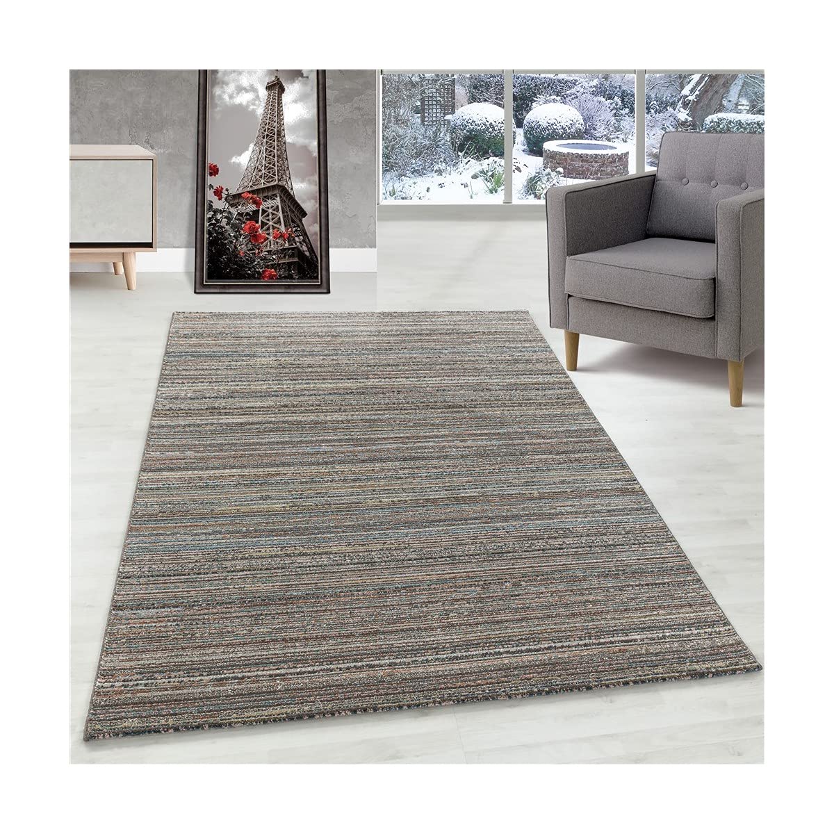 Tapis moderne à poils courts 160x230 cm tapis de salon design lignes