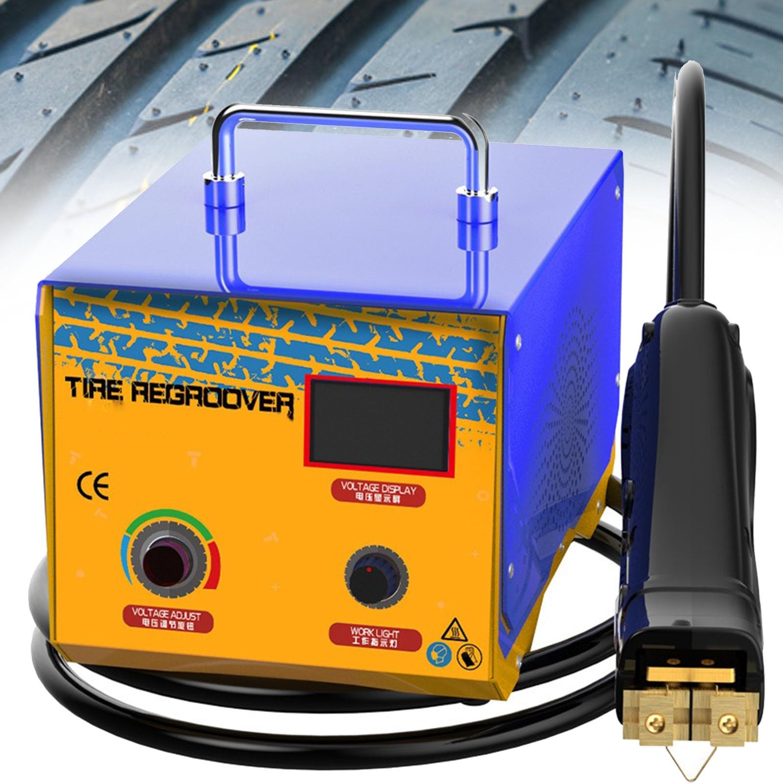 JYBNBBE Tire Groover Machine with LED Digital Display, 1000W Regrooving Iron Cutter Kit for Deepening Tread Pattern and Retreading Old Tires, U-Shaped and V-Shaped Applications