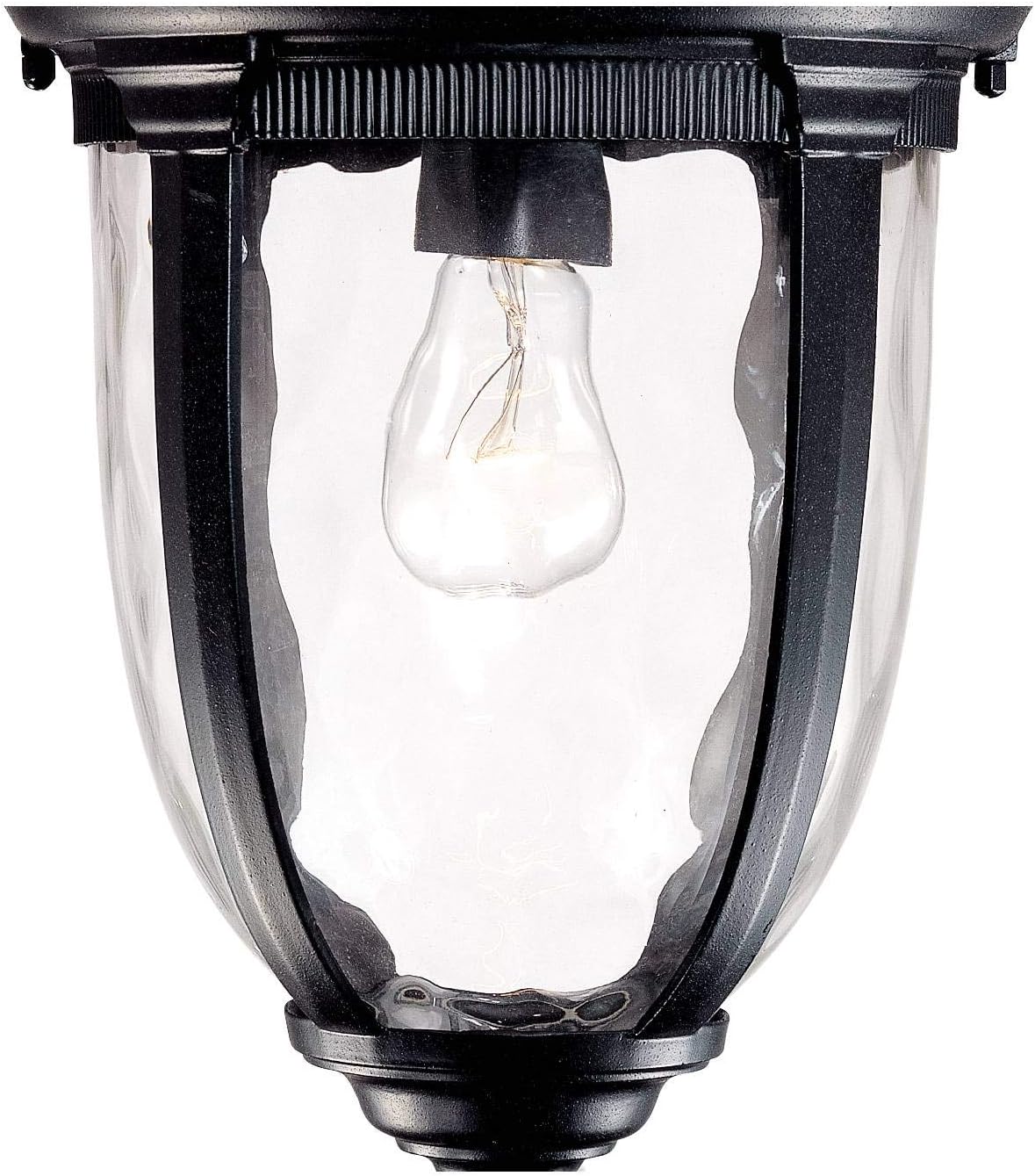 John Timberland Bellagio European Outdoor Ceiling Light Hanging Texturized Black 18" Clear Hammered Glass Damp Rated Exterior House Porch Patio Outside Deck Garage Front Door Home Roof Gazebo