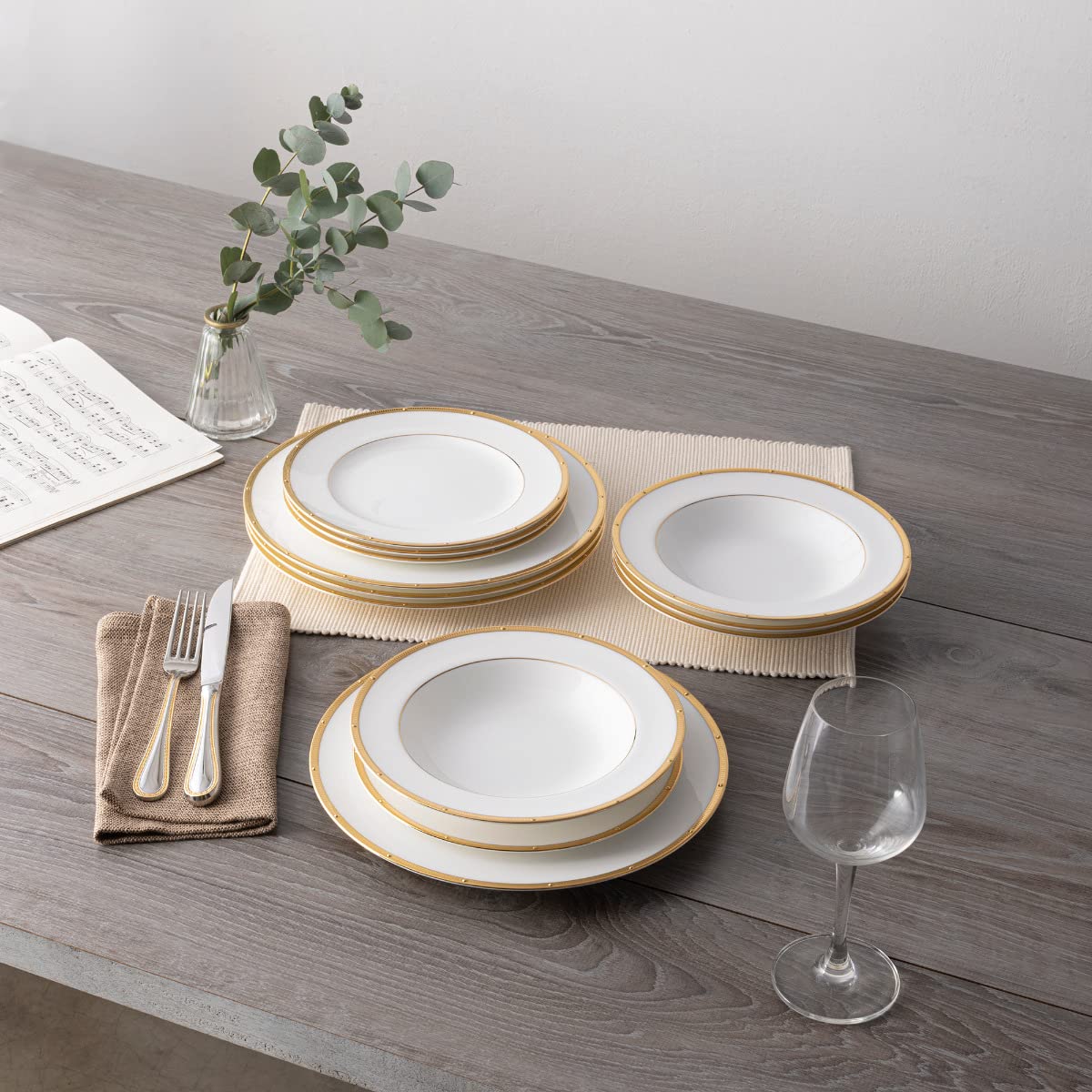 【新品】ノリタケ ROCHELLE GOLD ロシェルゴールド 3点ｘ7セット Amazon.com | Noritake Rochelle Gold 12-Piece Dinnerware Set