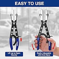 Vista 6 de WORKPRO 3-Piece Ratcheting Hose Pinch Off Pliers Set, 8", 10", 12" Locking Hose Pinch Pliers Set with Storage Bag - for Radiator, Coolant