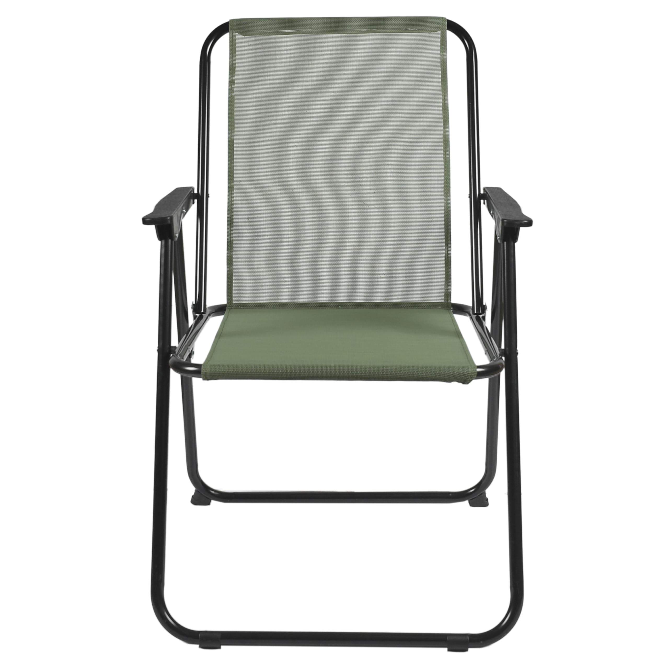 HOME DECO FACTORY - HDO0344 Chaise Pliante Kaki - Mobilier d'Extérieur - Assise d'Extérieur - Dimensions 51 x 75 x 60 cm - Hauteur Assise 36 cm - Traitement UV - Textile Vert