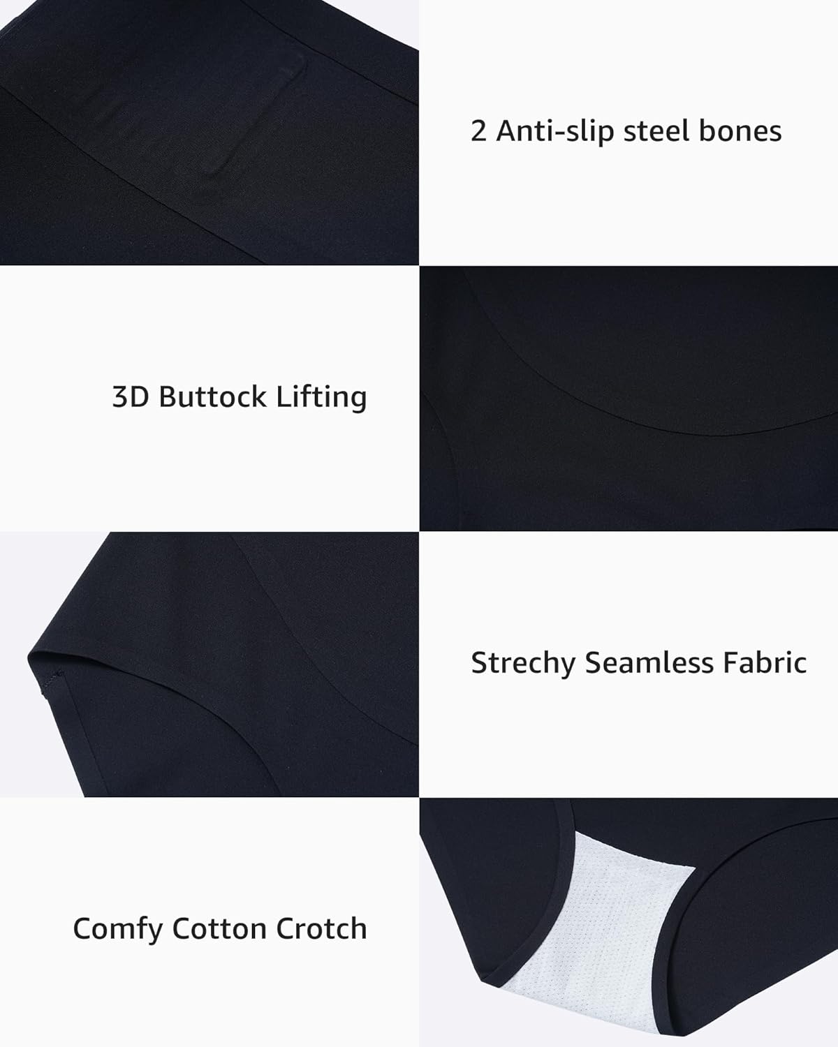 LEVAO Women Tummy Control Panties High Waist Seamless Underwear Full Coverage Brief No Show Postpartum Panties 4 Pack S-XXL - Image 4