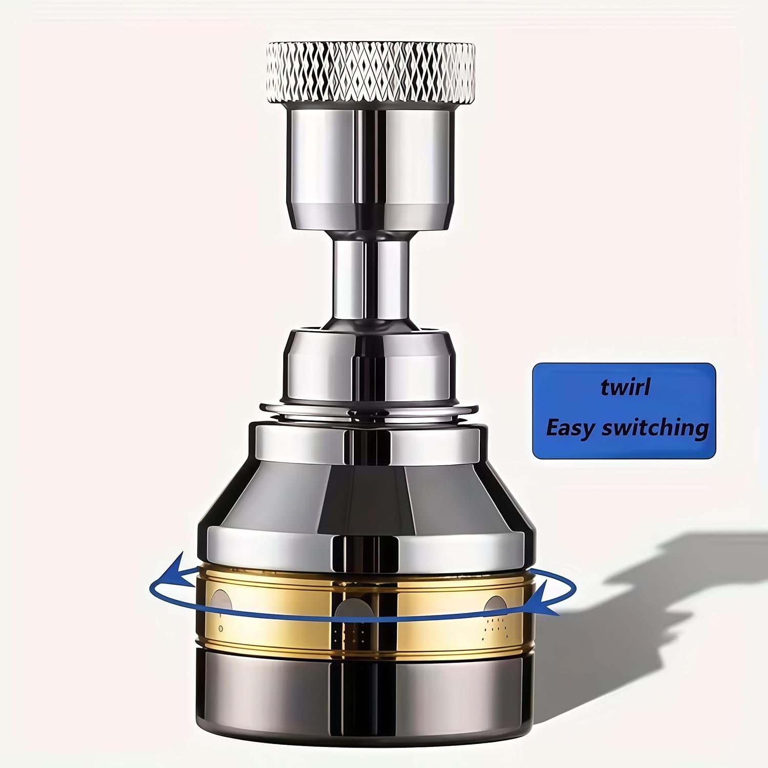 Universal Faucet Nozzle Rotating Thread, High-Pressure Water-Saving Splash-Proof Extension Head for Kitchen Sink, 2-Pack, Silver