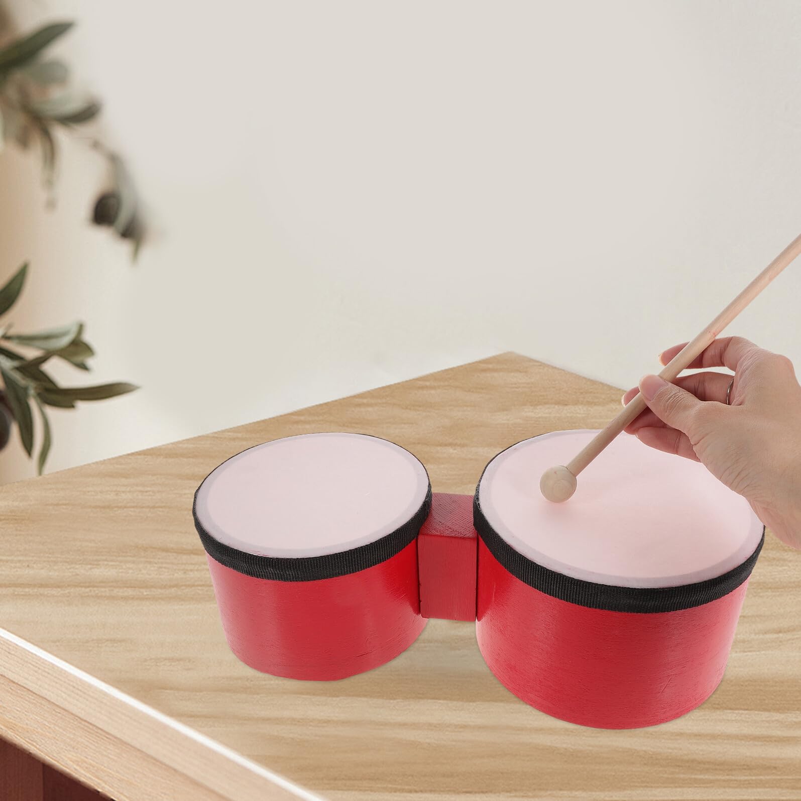 Set Strumenti a Percussione per 1-5 Anni Tamburi Bongo da 5 e 6 Pollici, Batteria per Bacchetta, Strumento Musicale Educativo per Gioco e Apprendimento Musicale