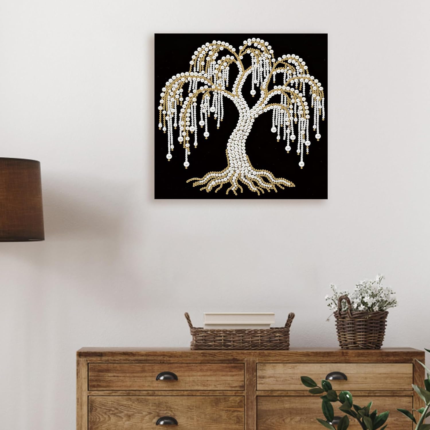 C'eitura Tree of Life Pearl Diamond Art Painting Kit for Adults - 9.84x9.84 Inch with Frame - Spiritual DIY Pearl Art for Home Decor, Meaningful Gift & Symbolic Craft