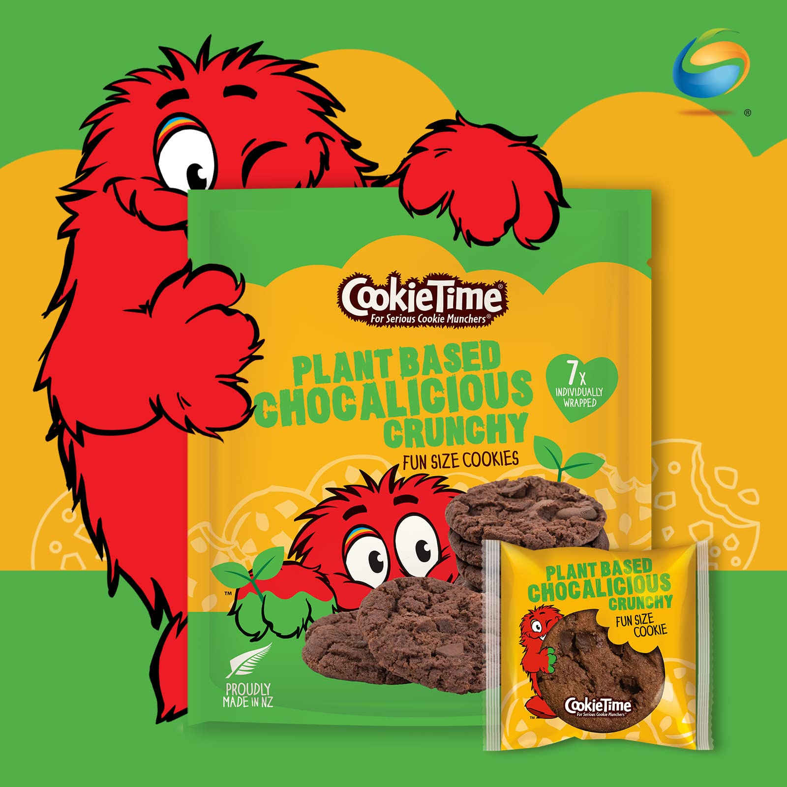 CookieTime Plant Based Chocalicious Crunchy Cookies, 20gx7