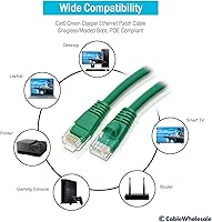 Vista 48 de CableWholesale Cable Ethernet Cat6, 24AWG, conector de placa dorada RJ45, 4 pares de cobre trenzado, par trenzado sin blindaje (UTP), cable de Blanco