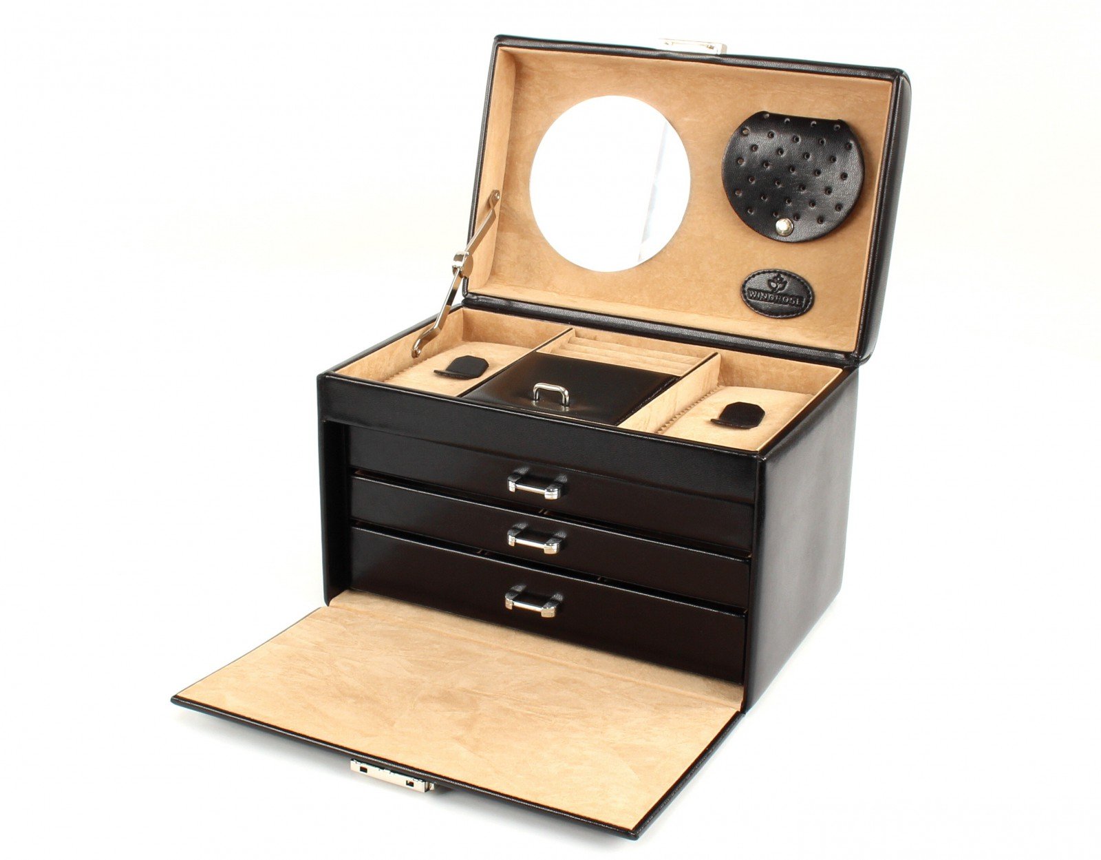 Windrose Szkatułka na biżuterię Merino Moda Jewelry Box Black czarna