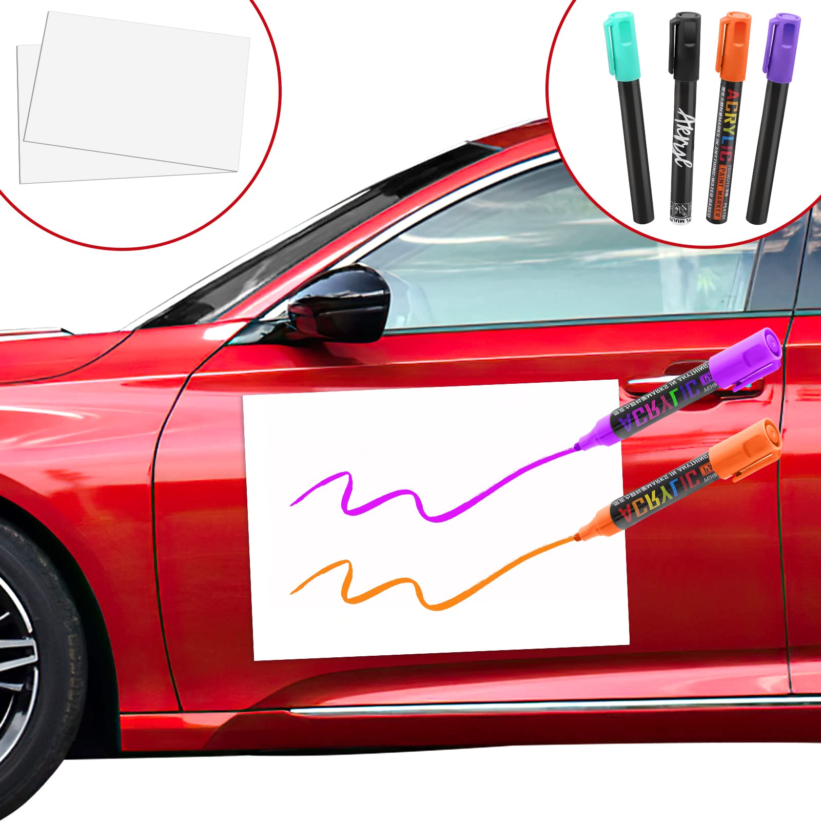 Buy Botocar Car 2 Pack Blank Car Signs with 4 Chalk