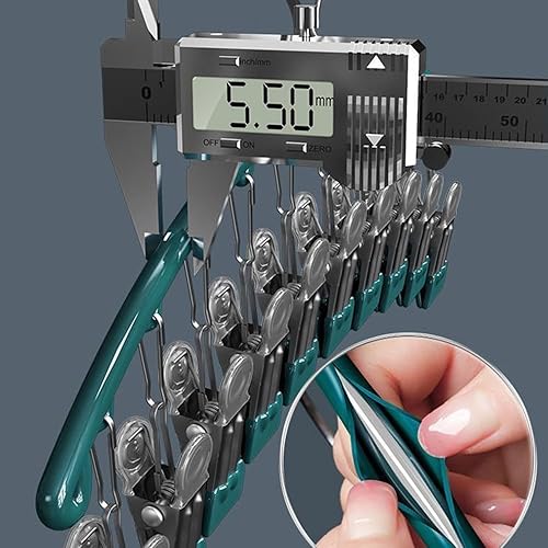 Miniatura 3 de Organizador de leggings para armario, colgador de metal para pantalones de yoga con revestimiento de goma, paquete de 5 con 10 clips para 50