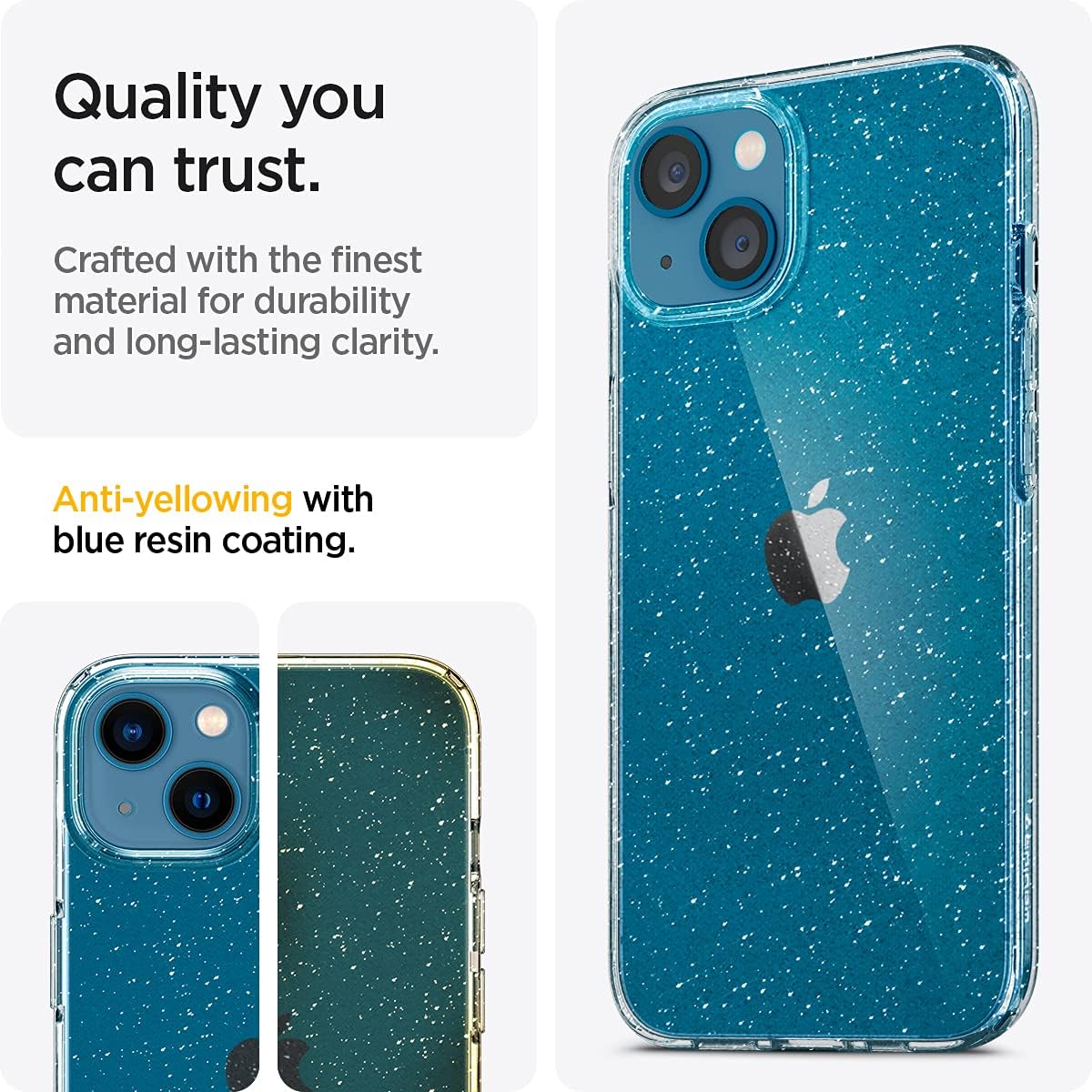 Spigen Liquid Crystal Glitter Designed for iPhone 13 Mini Case (2021) - Crystal Quartz