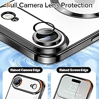 Vista 4 de Hython Funda magnética transparente para iPhone Air con protector de lente de cámara [compatible con MagSafe] con borde chapado de lujo, funda