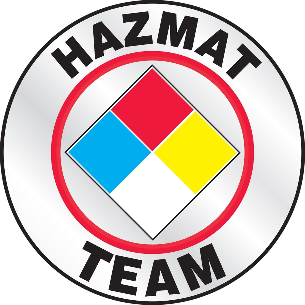 Accuform Signs LHTL646 緊急対応反射ヘルメットステッカー、伝説の「ハズマットチーム」グラフィック付き、直径2-