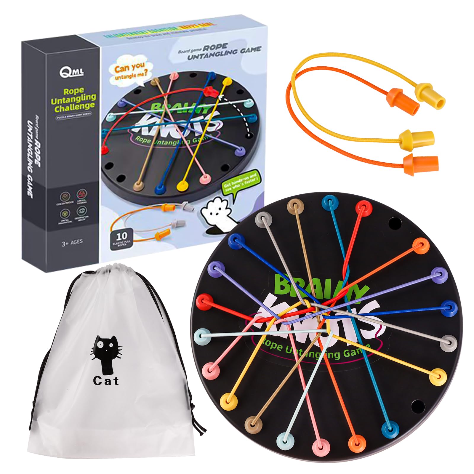 Brainy Knots Rope Untangling, Brainy Knots Rope Challenge Puzzle, Knot Logic Game Interactive Twisted Rompecabezas, Juego de Rope Challenge para Niños a Partir de 3 Años y Adultos