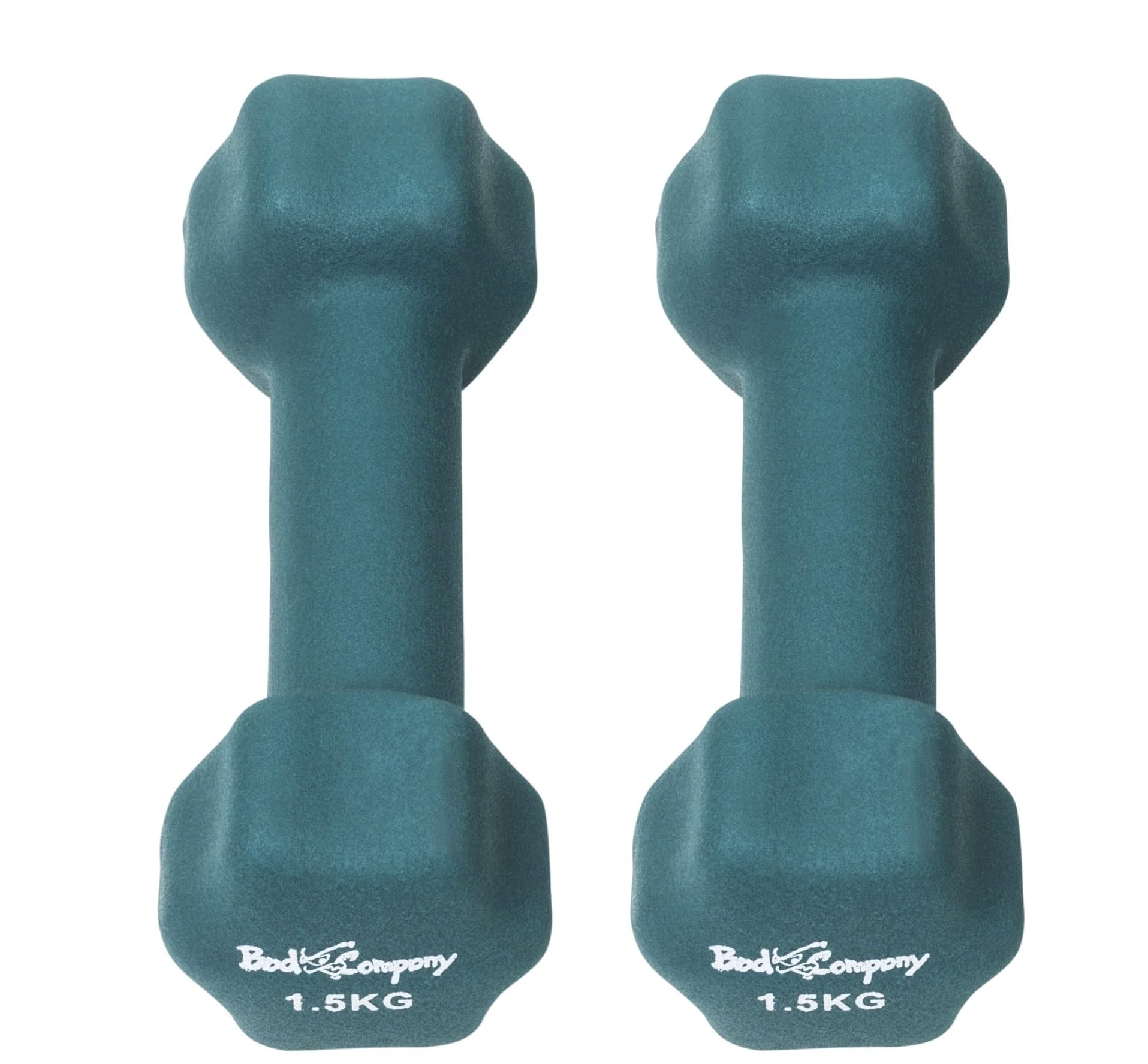 Bad Company Neoprenowe hantle do aerobiku, gimnastyki i fitnessu, 2 x 0,5 kg + 2 x 1 kg + 2 x 1,5 kg + 2 x 2 kg