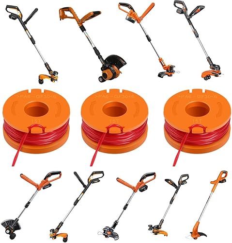 Miniatura 4 de THTEN WA0010 WA0004 - Bobina de repuesto para Worx WG154 WG155 WG175 WG180 WG163 Weed Wacker Eater String con WA6531 GT cubierta de carrete 50006531