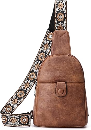 Miniatura 7 de OPAGE Small Sling Bag for Women, Leather Fanny Pack Crossbody Bag for Women Trendy Chest Bag with Adjustable Strap for Travel