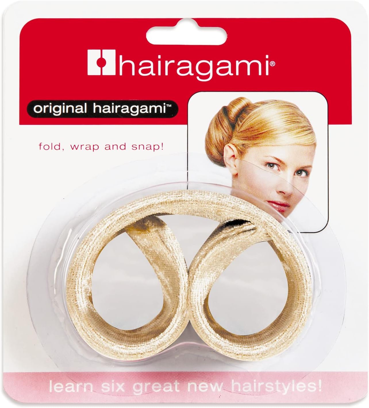 Hairagami-The Original Hair Bun Updo Fold, Wrap & Snap Styling Tool (Light)