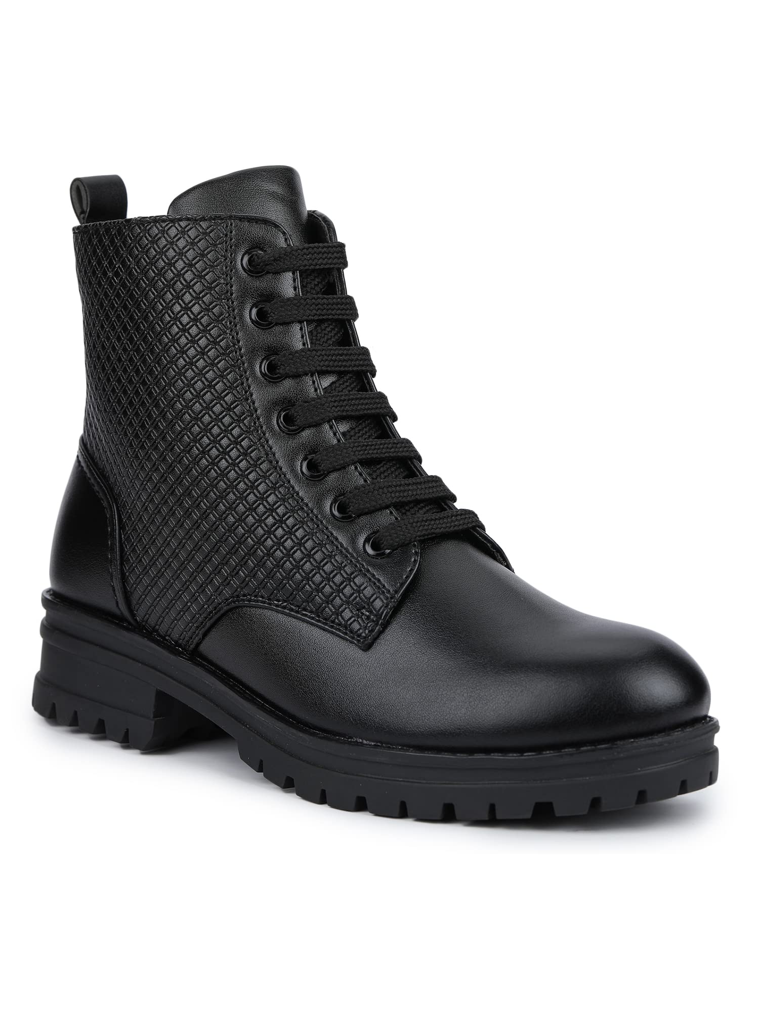 Gardin womens Black Slipon Round Toe Laceup Heeled Boots (B0BCYZM2VK) Amazon Price History, Amazon Price Tracker