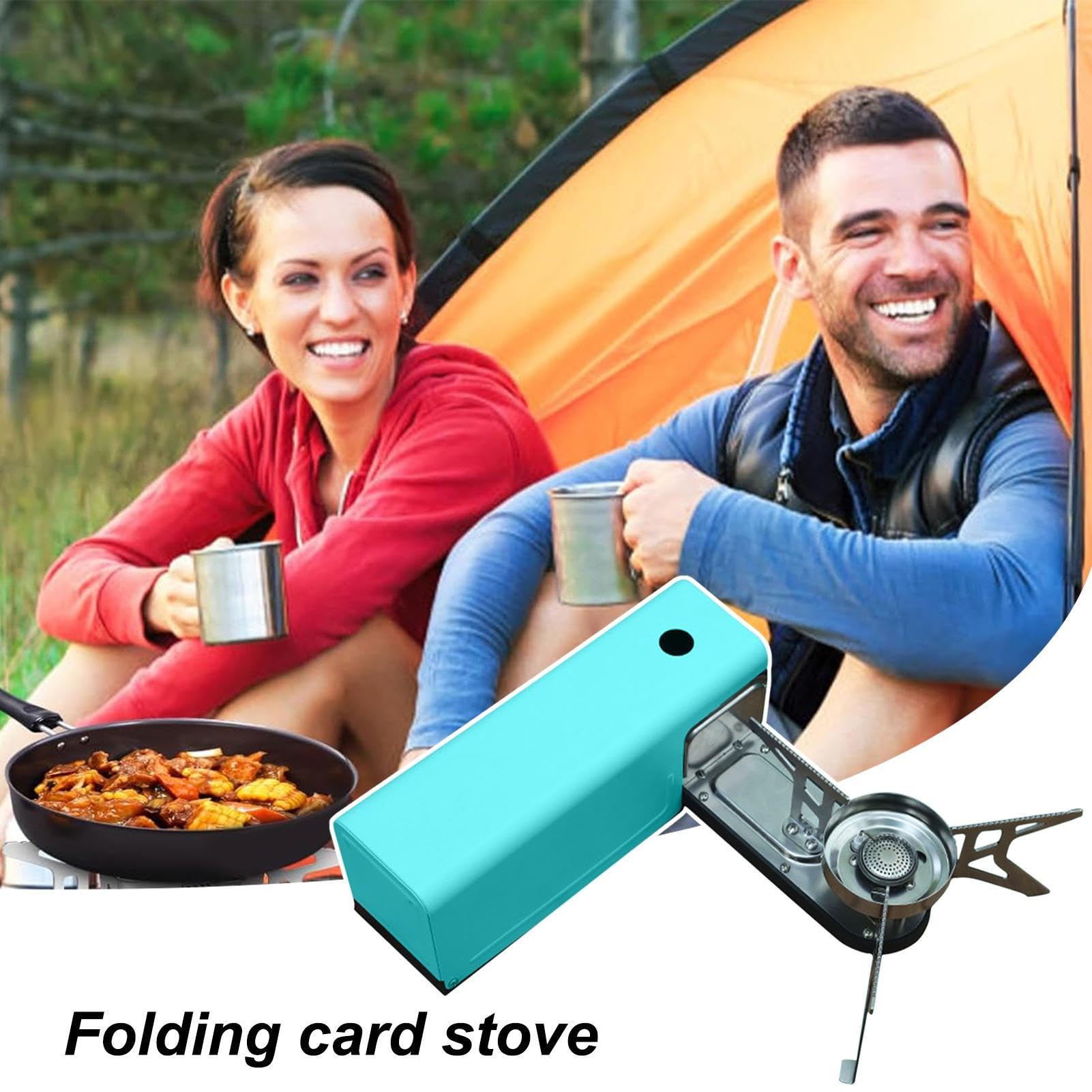 Fornello Da Backpacking Antivento Portatile Pieghevole Leggero | Set Pentole A Cartuccia Portatile Per Picnic Per Campeggio Trekking Cottura All'Aperto Bruciatore Antivento Portatile