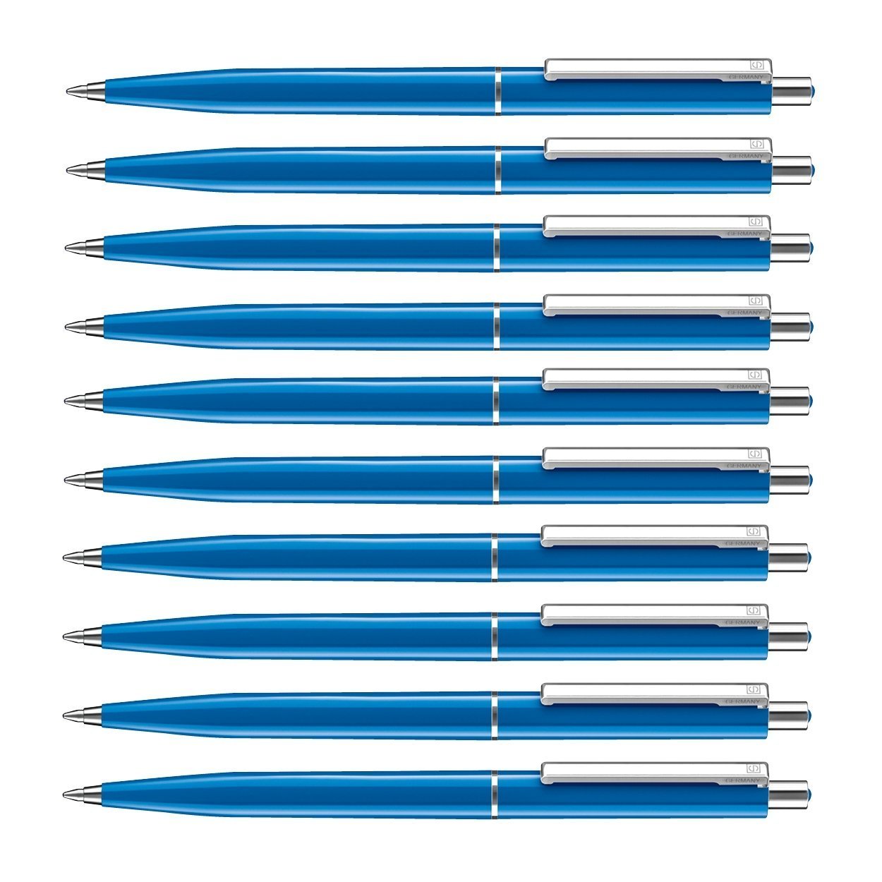 50 Stück Kugelschreiber-Set Grün – Blauschreibend, Druckmechanismus, 14 Cm