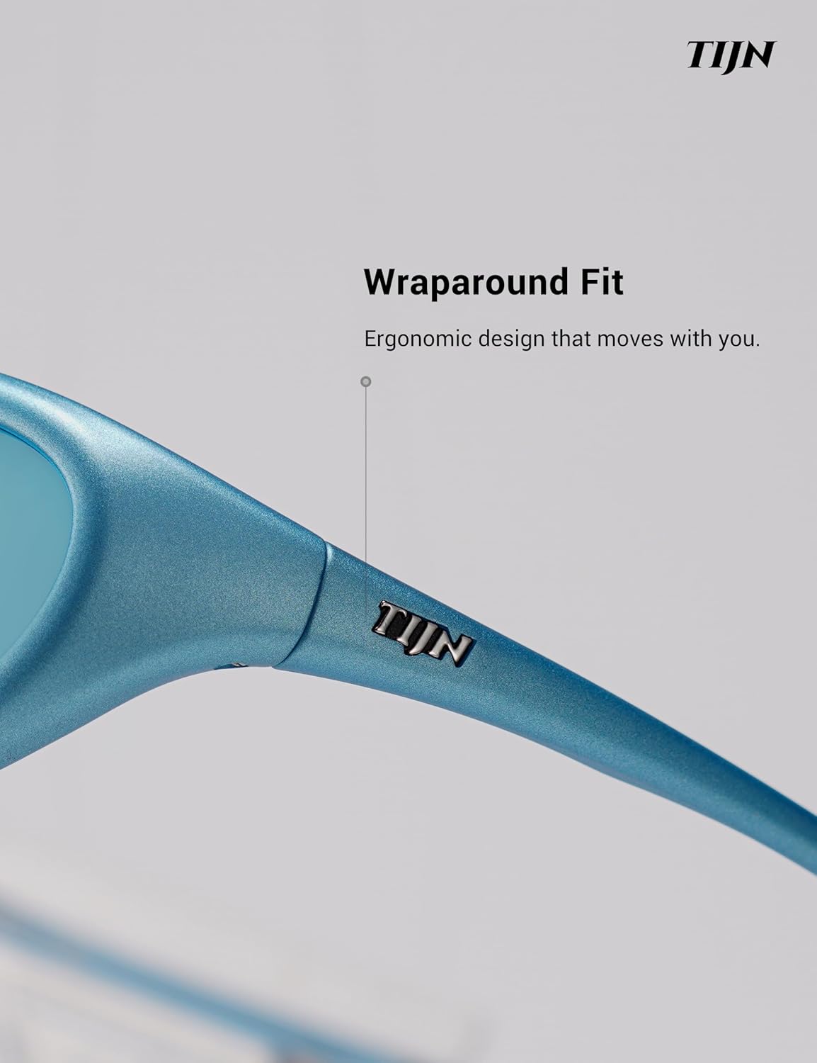 TIJN Sports Sunglasses for Men Women UV400 Wraparound Cycling Running Golf Motorcycle Glasses, Large Outdoor Shades, Vanta - Image 7