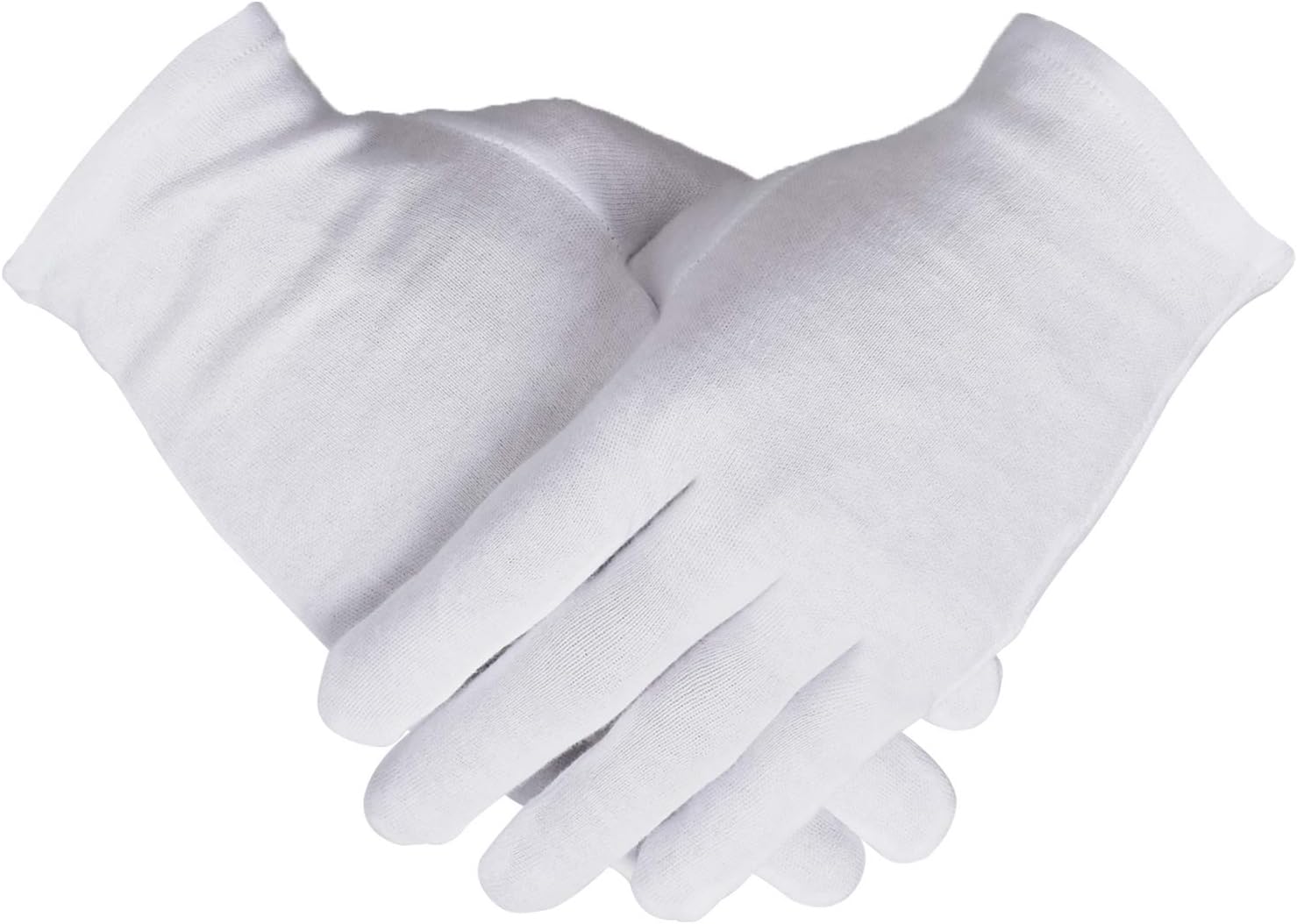 100% Cotton Gloves, 6 Pairs White Cotton Gloves for Women Dry Hands Eczema Serving - Archival Coin Jewelry Inspection Gloves (6 Pairs)