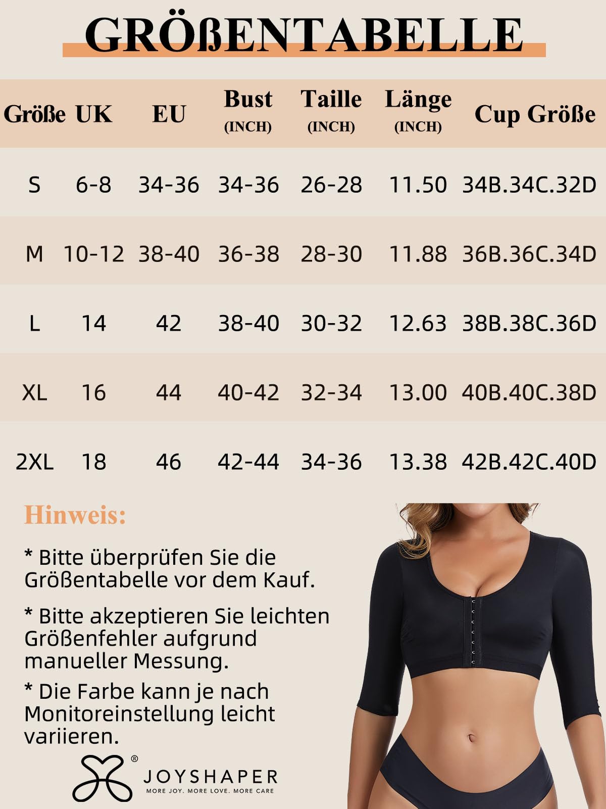 Joyshaper Haut Sculptants Femme Top Minceur Manches Hauts Soutien Compression Correcteur de Posture Support