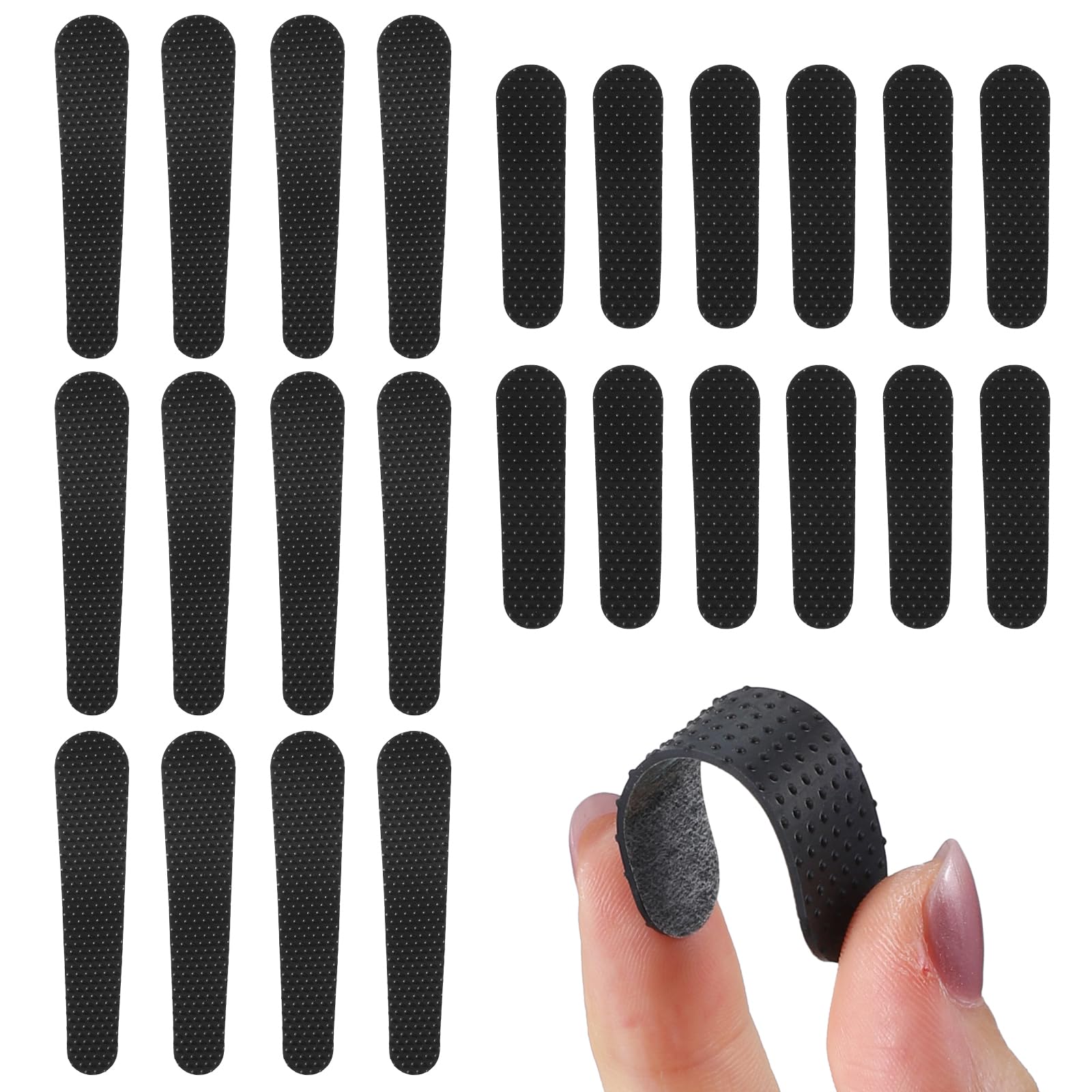 24 Pack Black Rubber Straps for Handbag, Tote, Backpack, Self Adhesive Anti-Fall Straps-picture-52