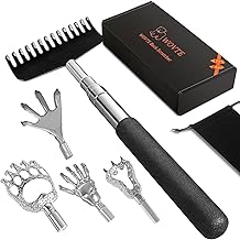 WOVTE Gratte-dos extensible pour homme et femme avec 5 têtes de griffage amovibles, remplissage de bas pour adultes hommes, fête des pères, fête des mères, anniversaire, Noël, pour homme, mari, papa