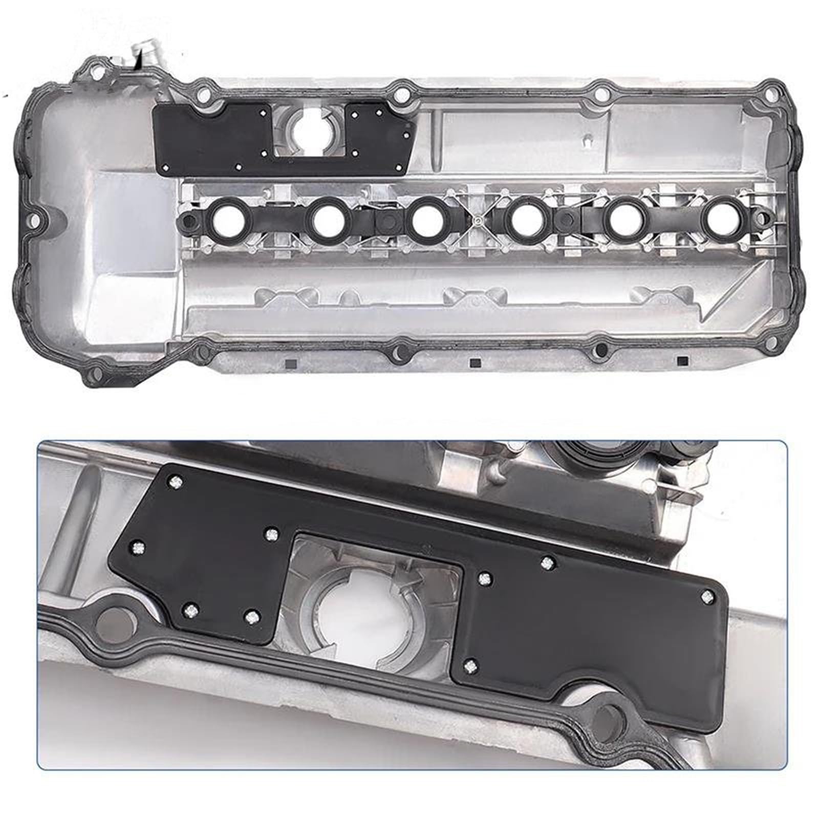 Coperchio valvola auto Coperchio Valvola In Alluminio Con Guarnizione 11121432928 Per BMW E39 E46 Per M52 Per M54 X5 Z3 525i 528i 325i 328i 330i 2.5 2.8 3.0L Punterie Valvola Motore
