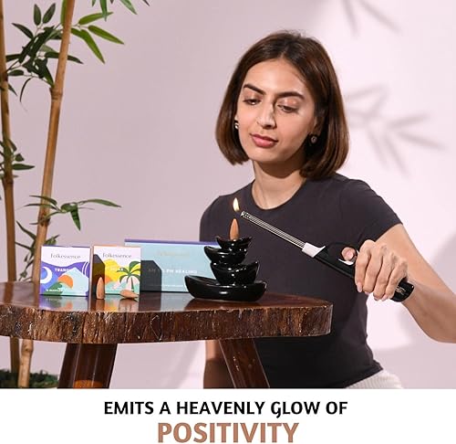 Miniatura 7 de Folkulture Conos de incienso de reflujo para cascada, juego de 6 conos de incienso en cascada perfumados  Sangre de dragón de lavanda Palo Santo y