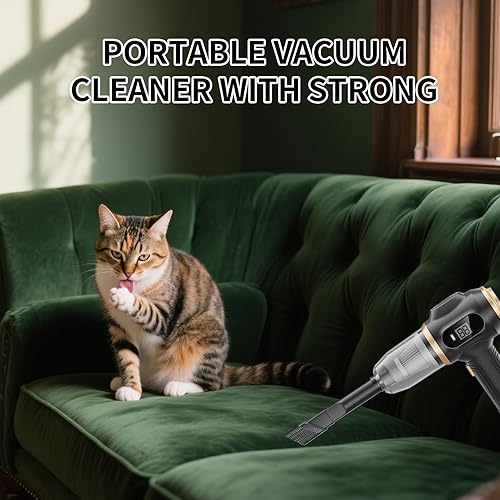 Miniatura 2 de Aspiradora portátil para automóvil, limpiador inalámbrico de alta succión, accesorios para automóviles, removedor de pelo de mascotas y polvo