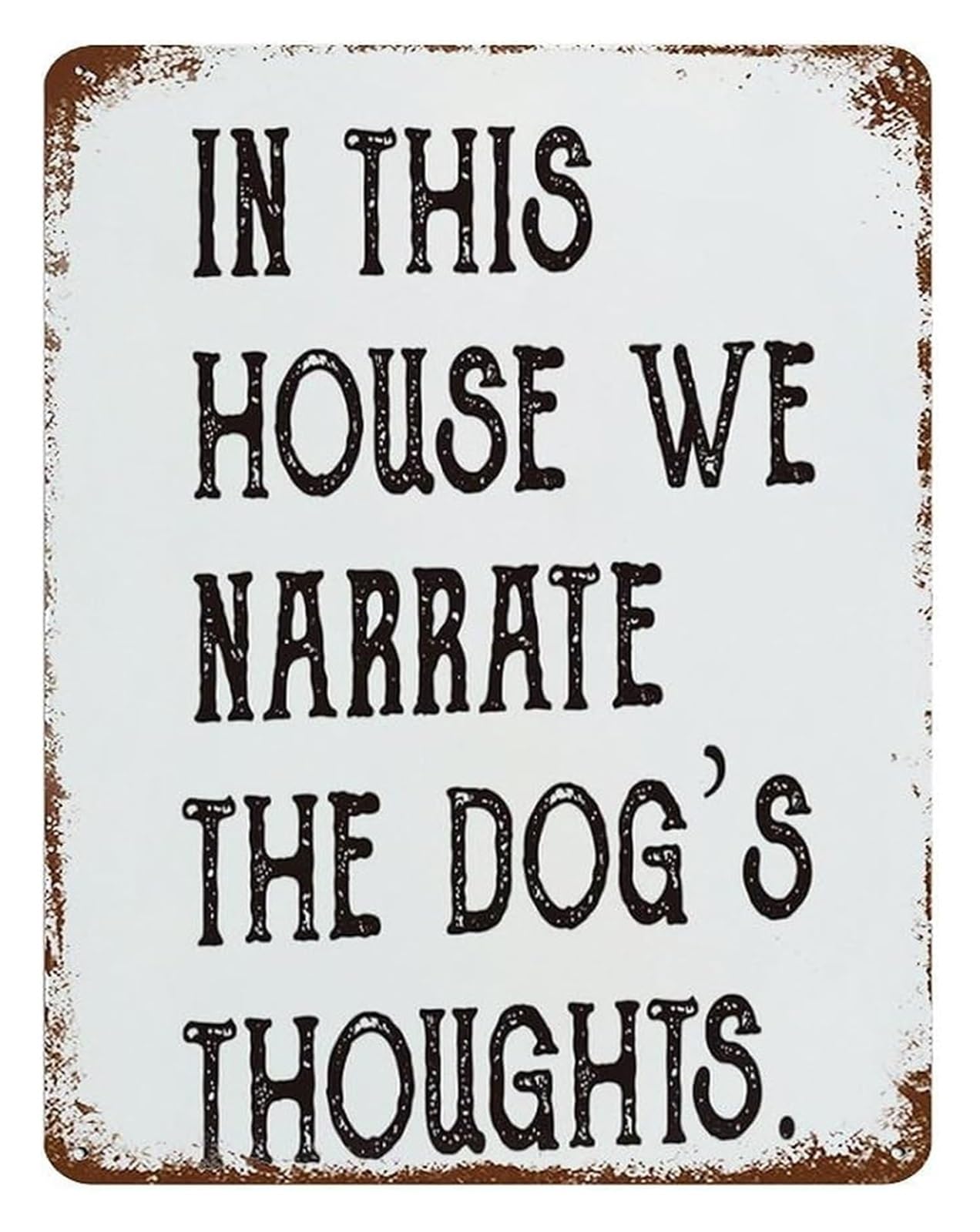 EKFBQBGW Quirky Dog Metal Tin Sign The Dog Did It That’s My Story and I’m Sticking to It Plaque for Kitchen Man Cave 8 X 12 in