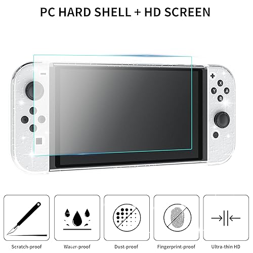 Miniatura 4 de HYPERCASE Pink Carrying Case Compatible with Nintendo Switch OLED, Portable Travel Storage Case with Glitter Switch Protective Cover, Screen