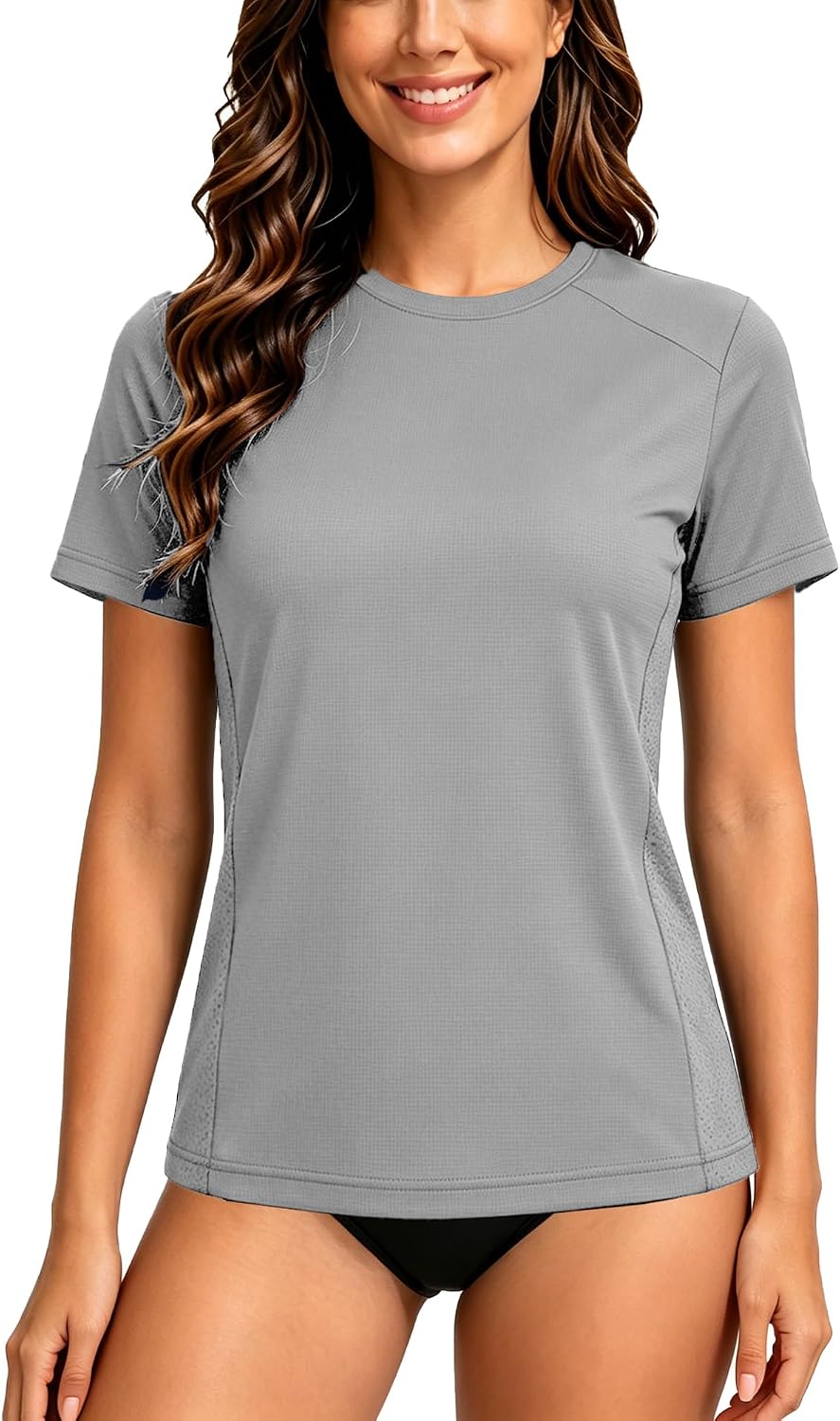 Swim Shirts for Woman: Loose Fit Short Sleeve UPF 50+ Rash Guard Quick Dry Shirts UV Sun Protection Shirts