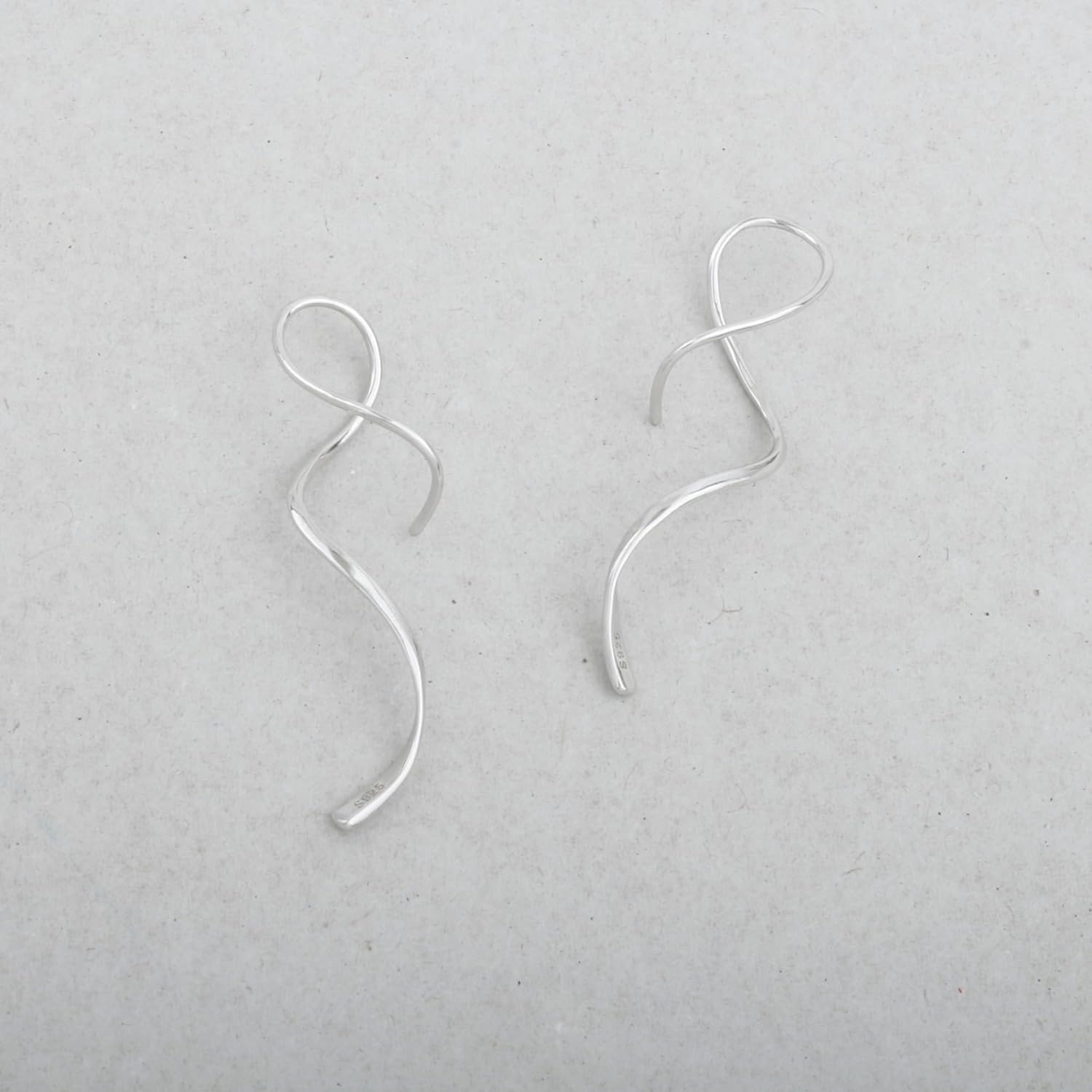 Handmade Threader Earrings 925 Sterling Silver Pull Through Earrings for Women - Image 3