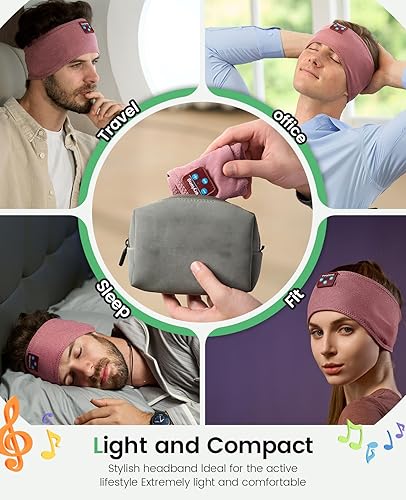 Miniatura 8 de Perytong Auriculares para dormir Bluetooth 5.2, auriculares inalámbricos, audífonos para dormir de lado, máscara de ojos para mujeres y hombres,