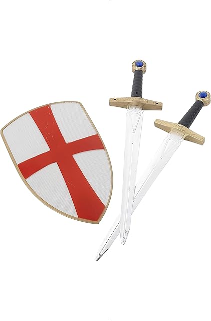 Knight Crusader Set, With Two Swords And