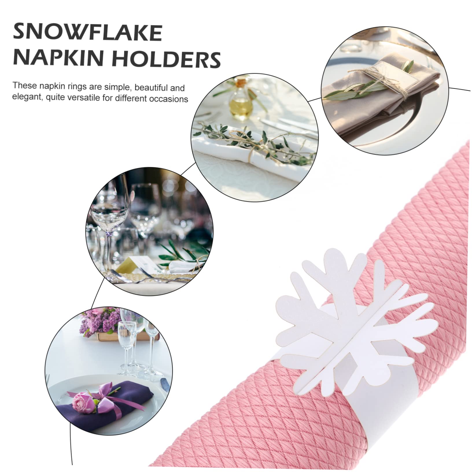 TOPBATHY 160 STK Serviettenring weihnachtliche tischdeko tischdekoration Weihnachten Serviettenschnallen für Hochzeiten Schneeflocken-Serviettenhalter Weihnachtsbedarf Weihnachtsdekoration